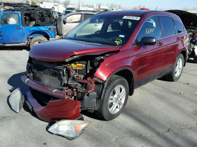 3CZRE3H55AG701263 - 2010 HONDA CR-V EX RED photo 2