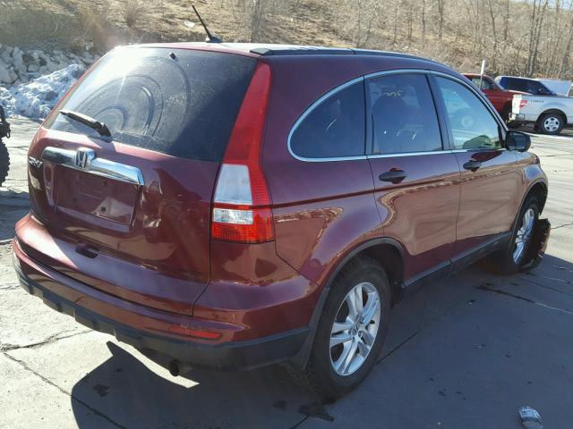 3CZRE3H55AG701263 - 2010 HONDA CR-V EX RED photo 4