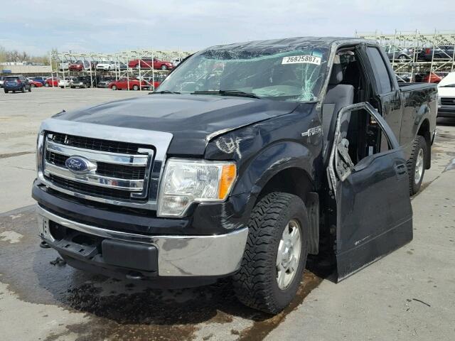 1FTEX1EM4DFB70965 - 2013 FORD F150 BLACK photo 2