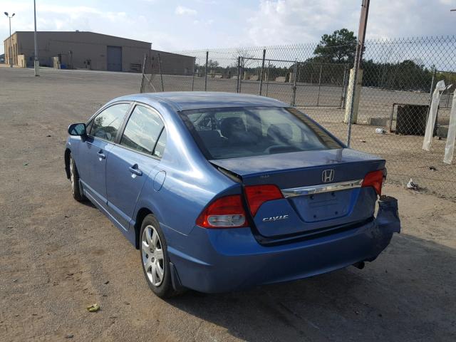 1HGFA16579L016709 - 2009 HONDA CIVIC LX BLUE photo 3