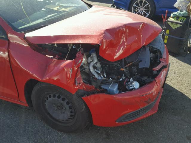 3VW2K7AJ5EM214499 - 2014 VOLKSWAGEN JETTA BASE 红色 照片 9