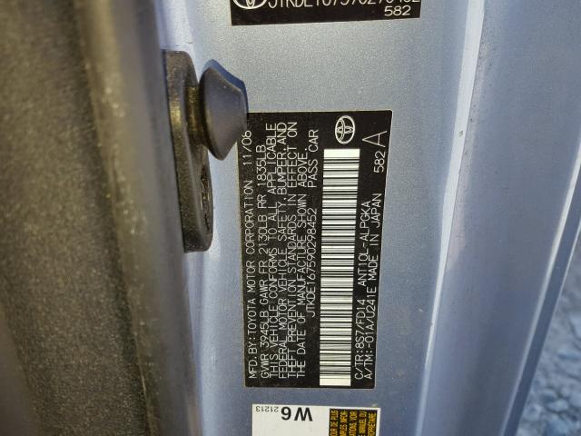 JTKDE167590298452 - 2009 TOYOTA SCION TC 蓝色 照片 10