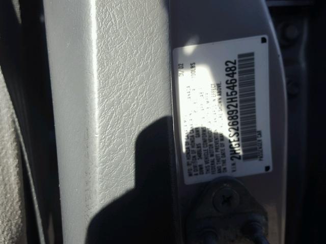 2HGES26892H546482 - 2002 HONDA CIVIC EX 银色 照片 10