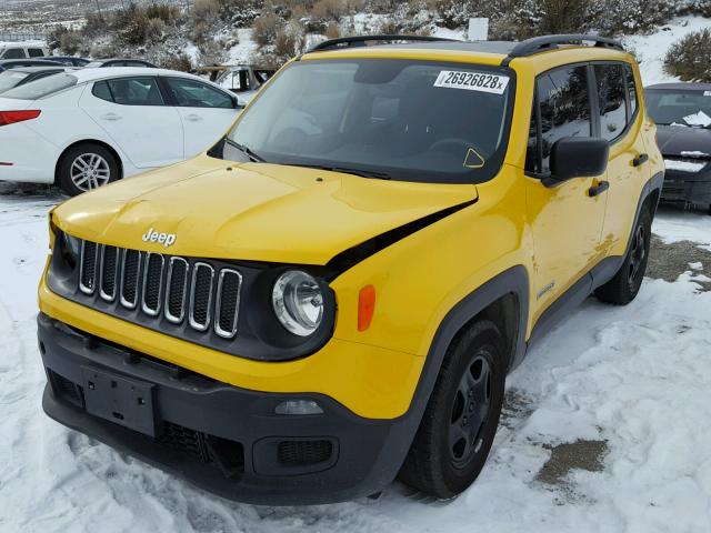 ZACCJAAT7FPB86292 - 2015 JEEP RENEGADE S YELLOW photo 2