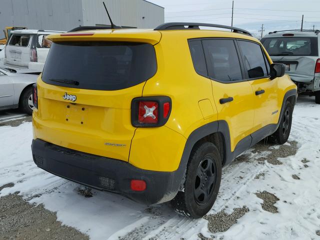 ZACCJAAT7FPB86292 - 2015 JEEP RENEGADE S YELLOW photo 4