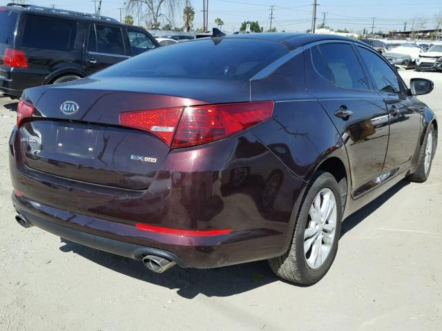 5XXGN4A75CG017317 - 2012 KIA OPTIMA EX BURGUNDY photo 4