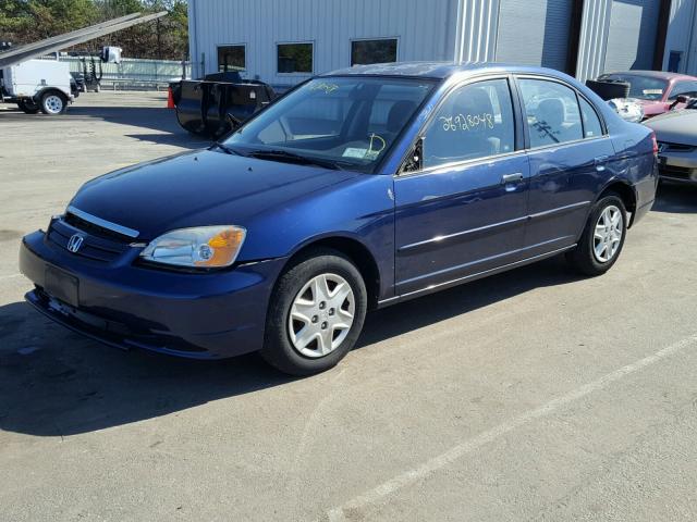 2HGES16543H605567 - 2003 HONDA CIVIC LX BLUE photo 2