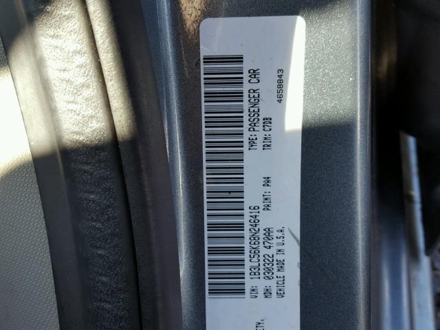 1B3LC56K68N246416 - 2008 DODGE AVENGER SX GRAY photo 10