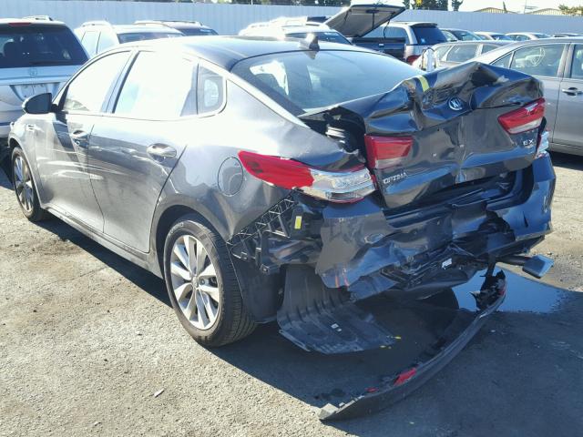 5XXGU4L34HG123486 - 2017 KIA OPTIMA EX GRAY photo 3