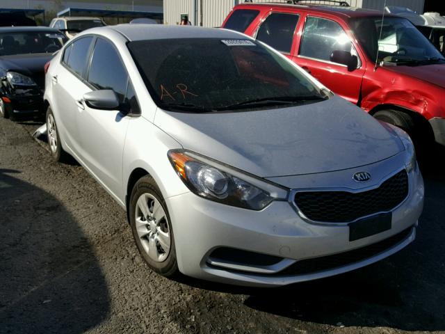 KNAFK4A62G5550387 - 2016 KIA FORTE LX SILVER photo 1