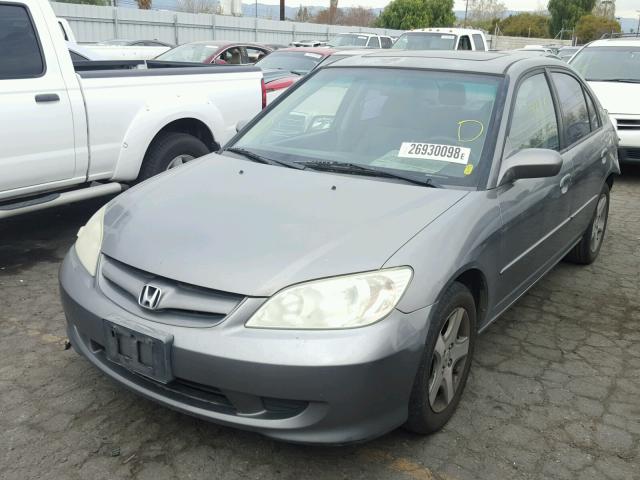 2HGES26785H594535 - 2005 HONDA CIVIC EX GRAY photo 2