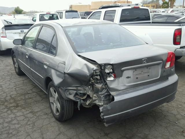 2HGES26785H594535 - 2005 HONDA CIVIC EX GRAY photo 3