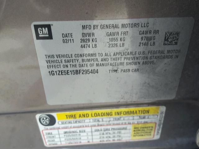 1G1ZE5E15BF295404 - 2011 CHEVROLET MALIBU LTZ BROWN photo 10