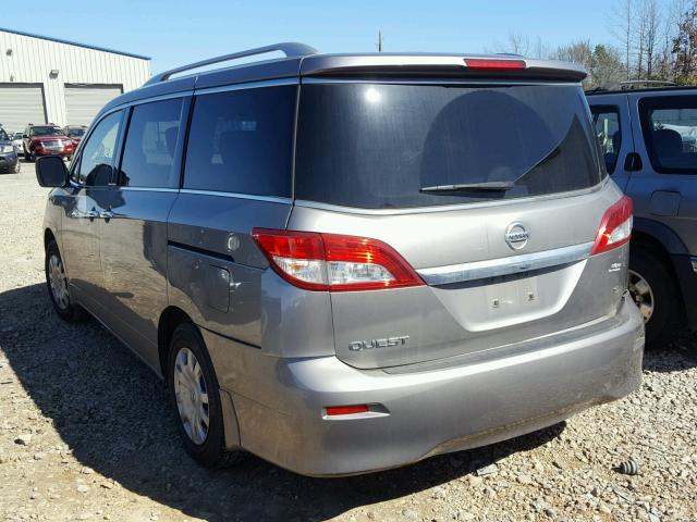 JN8AE2KP5C9050098 - 2012 NISSAN QUEST S GRAY photo 3