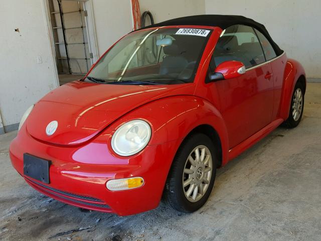 3VWBM31Y15M313756 - 2005 VOLKSWAGEN NEW BEETLE RED photo 2