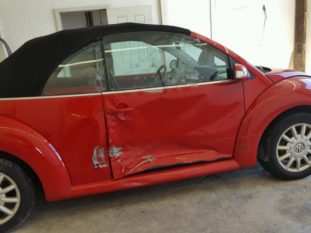 3VWBM31Y15M313756 - 2005 VOLKSWAGEN NEW BEETLE RED photo 9