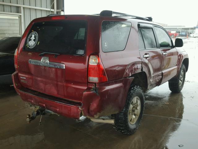 JTEBU14R08K004184 - 2008 TOYOTA 4RUNNER SR RED photo 4