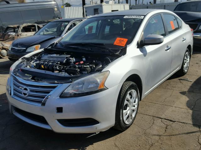 3N1AB7AP6EL697156 - 2014 NISSAN SENTRA S SILVER photo 2