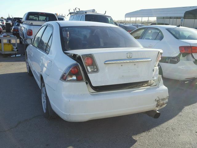 2HGES26883H503866 - 2003 HONDA CIVIC EX WHITE photo 3