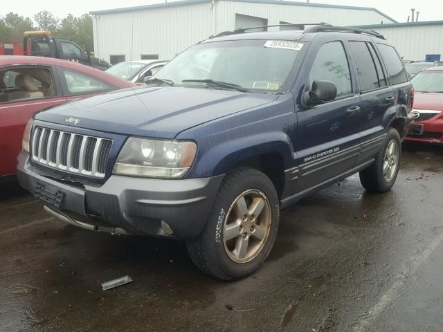 1J4GW48S64C278054 - 2004 JEEP GRAND CHER BLUE photo 2