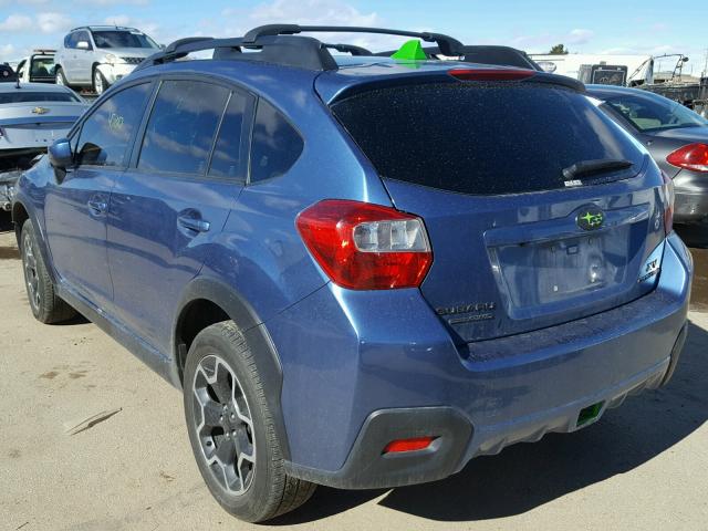 JF2GPACC9F8263153 - 2015 SUBARU XV CROSSTR BLUE photo 3