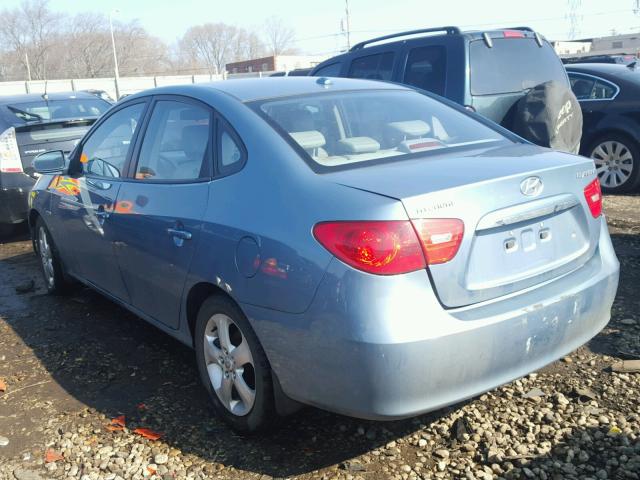 KMHDU46DX7U225600 - 2007 HYUNDAI ELANTRA GL BLUE photo 3