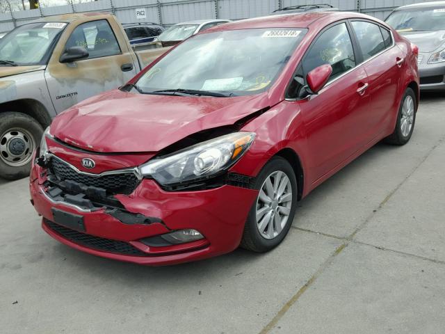 KNAFX4A81E5050284 - 2014 KIA FORTE EX RED photo 2