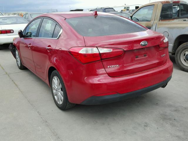 KNAFX4A81E5050284 - 2014 KIA FORTE EX RED photo 3