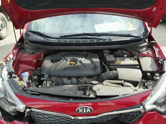 KNAFX4A81E5050284 - 2014 KIA FORTE EX RED photo 7