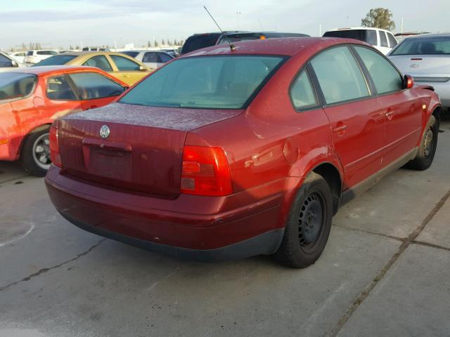 WVWMA63B6XE418090 - 1999 VOLKSWAGEN PASSAT GLS BURGUNDY photo 4