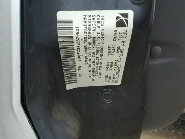 1G8AZ52F14Z127067 - 2004 SATURN ION LEVEL ვერცხლისფერი ფოტო 10