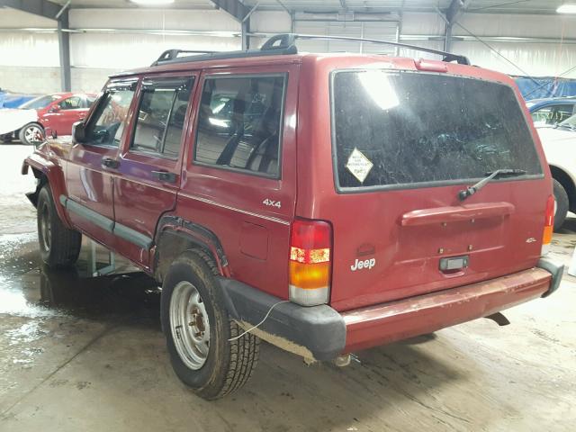 1J4FF68S9XL587688 - 1999 JEEP CHEROKEE S MAROON photo 3