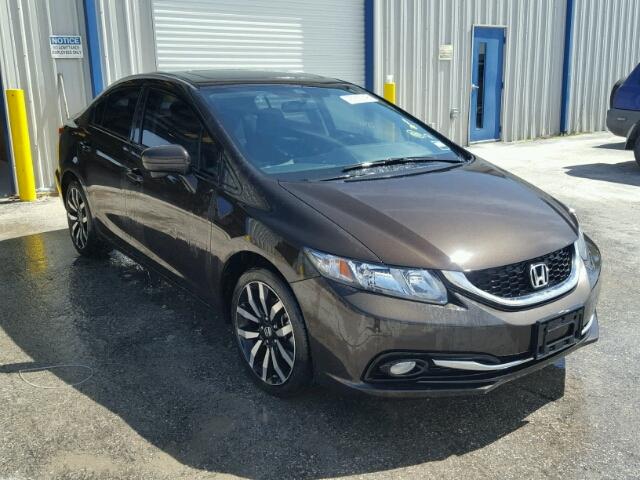 2HGFB2F96EH544383 - 2014 HONDA CIVIC EXL BROWN photo 1