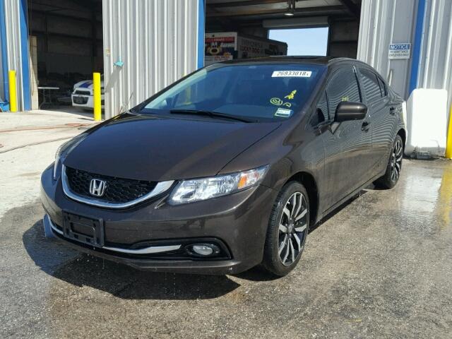 2HGFB2F96EH544383 - 2014 HONDA CIVIC EXL BROWN photo 2