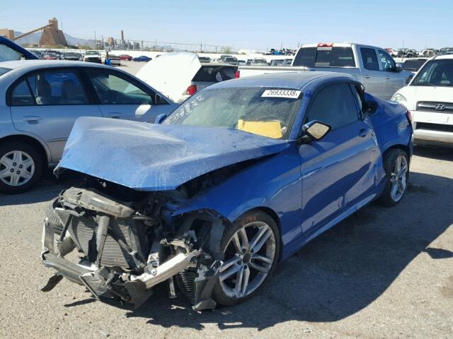 WBA1F5C51EV255478 - 2014 BMW 228 I BLUE photo 2