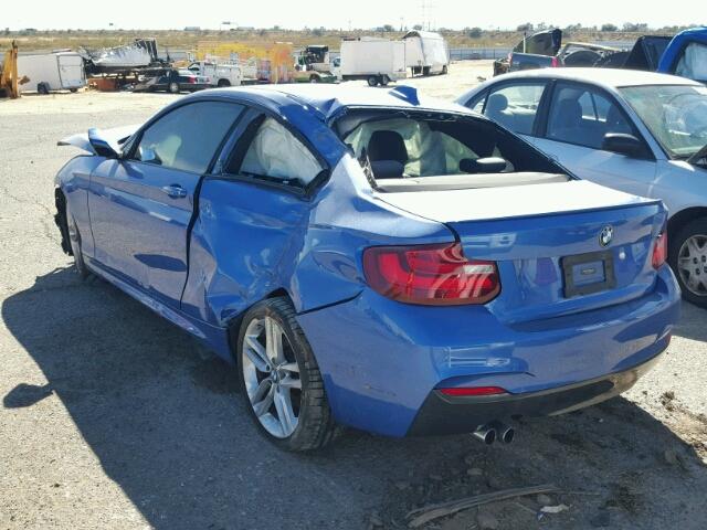 WBA1F5C51EV255478 - 2014 BMW 228 I BLUE photo 3