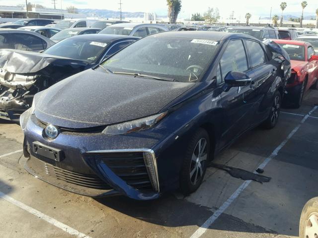 JTDBVRBDXHA002830 - 2017 TOYOTA MIRAI BLUE photo 2