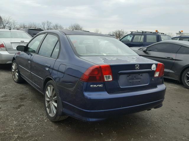 2HGES16574H579662 - 2004 HONDA CIVIC LX BLUE photo 3