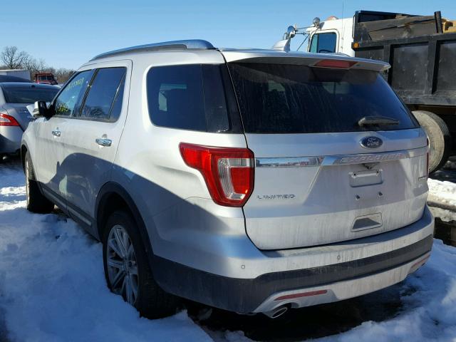 1FM5K7F83GGB88306 - 2016 FORD EXPLORER L SILVER photo 3