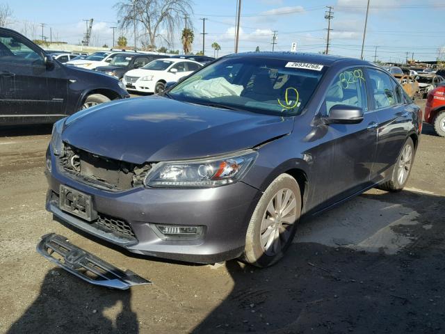 1HGCR2F79DA255136 - 2013 HONDA ACCORD EX GRAY photo 2