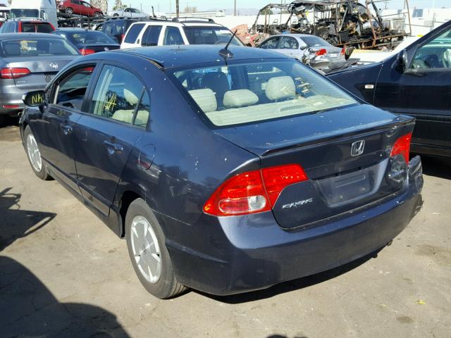 JHMFA36257S020226 - 2007 HONDA CIVIC HYBR BLUE photo 3