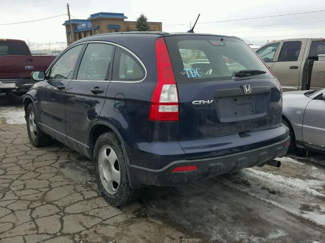 JHLRE48399C014685 - 2009 HONDA CR-V LX BLUE photo 3