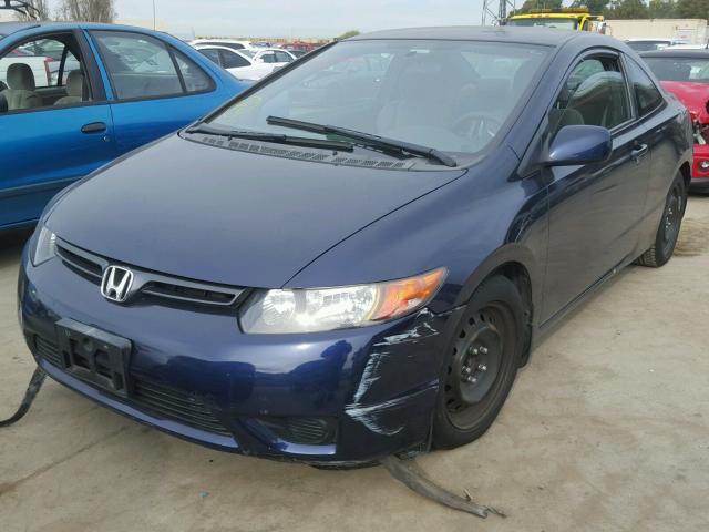 2HGFG12677H529675 - 2007 HONDA CIVIC LX BLUE photo 2