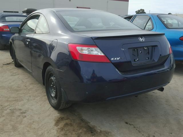 2HGFG12677H529675 - 2007 HONDA CIVIC LX BLUE photo 3