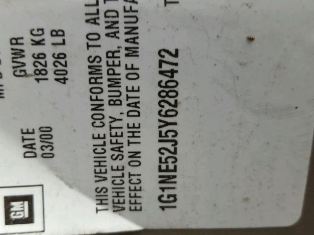 1G1NE52J5Y6286472 - 2000 CHEVROLET MALIBU LS 棕色 照片 10