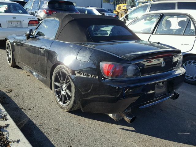 JHMAP11441T003084 - 2001 HONDA S2000 BLACK photo 3