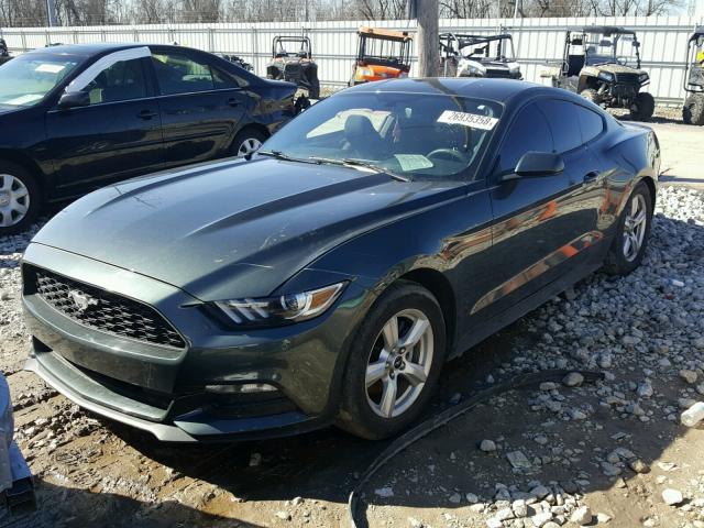 1FA6P8AM4F5365823 - 2015 FORD MUSTANG GREEN photo 2