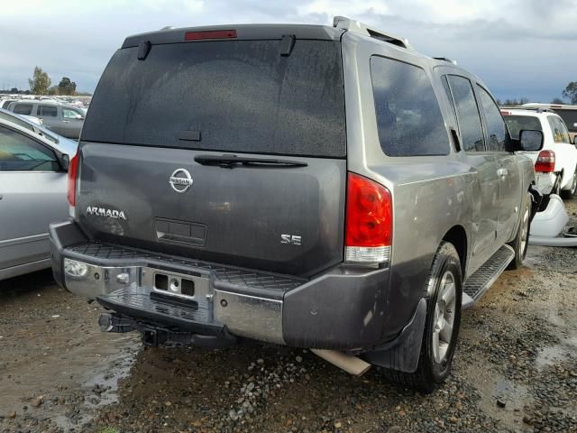 5N1AA08A45N722768 - 2005 NISSAN ARMADA SE GRAY photo 4