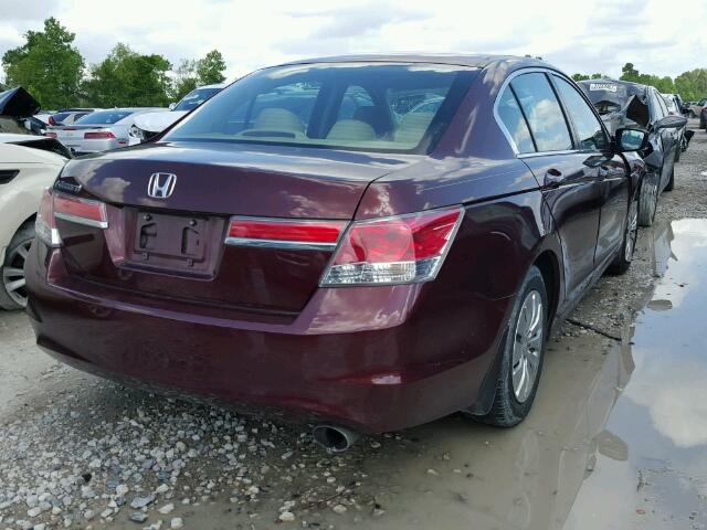 1HGCP2F30CA230191 - 2012 HONDA ACCORD LX MAROON photo 4