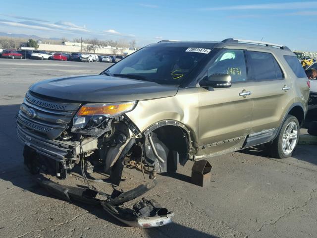 1FM5K8F88DGC72428 - 2013 FORD EXPLORER L GOLD photo 2